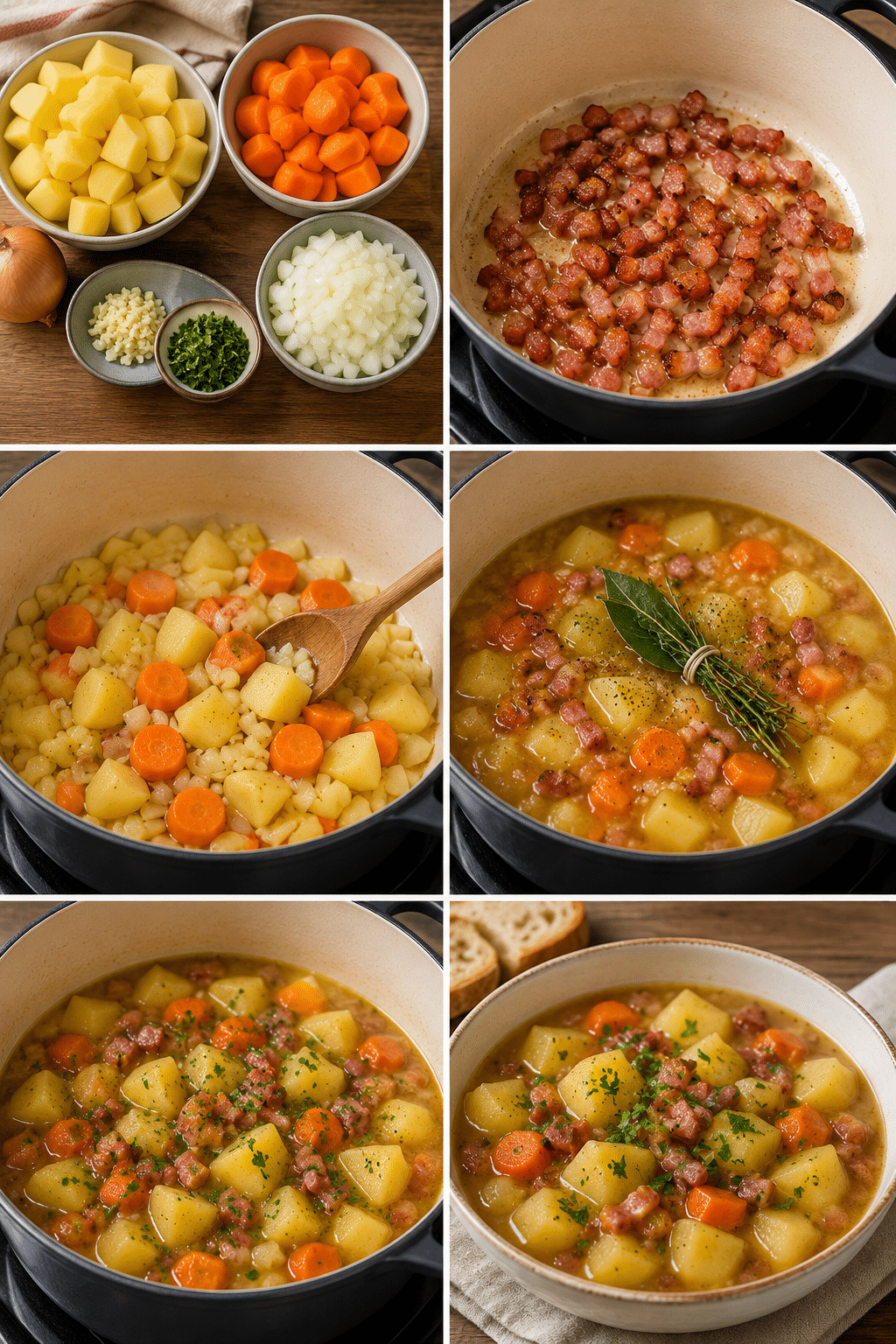 Ragoût du Pauvre aux Pommes de Terre, Carottes et Lardons Ragoût du Pauvre aux Pommes de Terre, Carottes et Lardons