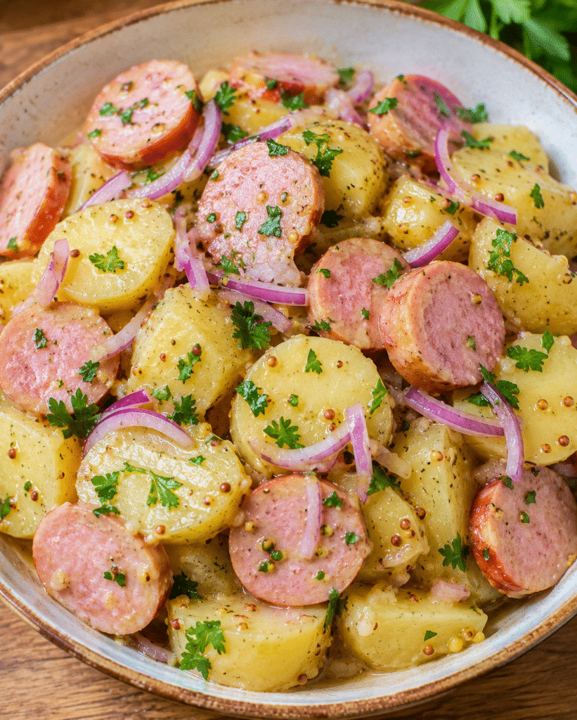 Salade de Pommes de Terre au Cervelas et Moutarde à l'Ancienne
