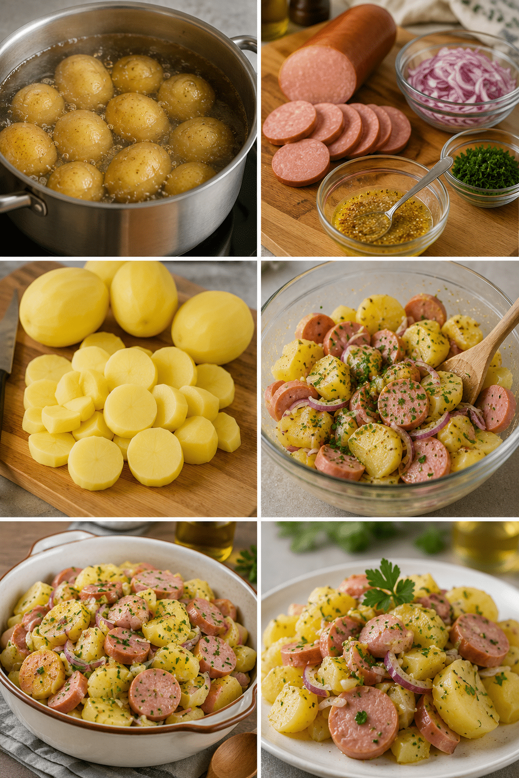 Salade de Pommes de Terre au Cervelas et Moutarde à l'Ancienne : le grand classique des brasseries et pique-niques