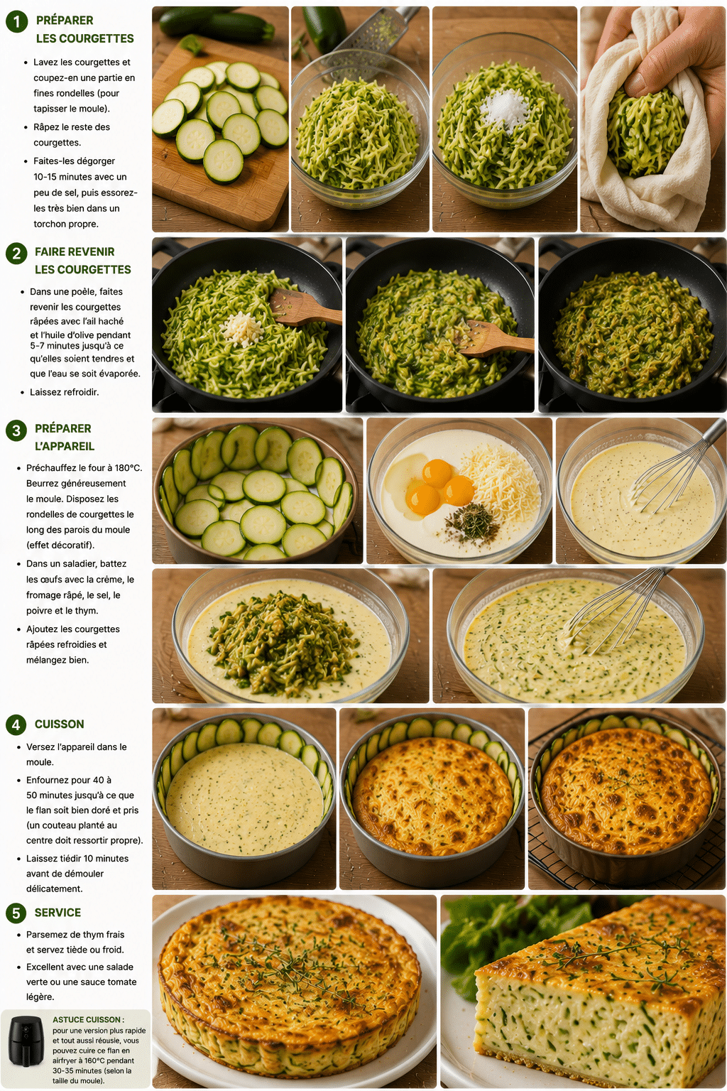 Le Guide de Préparation : Flan de Courgettes Léger et Fondant : le plat aérien et savoureux de l’été