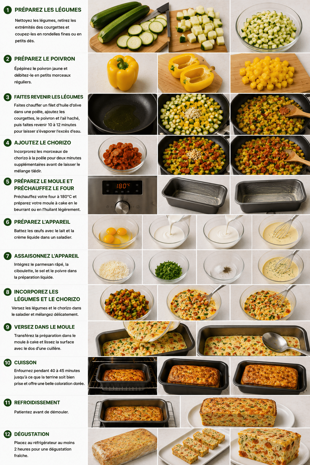 Le Guide de Préparation : Terrine de Courgettes au Chorizo : la recette légère, savoureuse et parfaite pour l’été