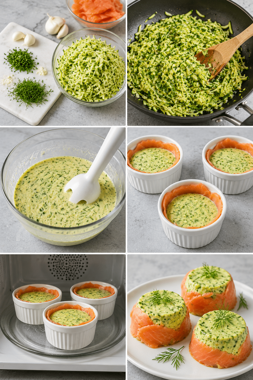 Timbales Saumon et Mousse de Courgettes : l’entrée légère, élégante