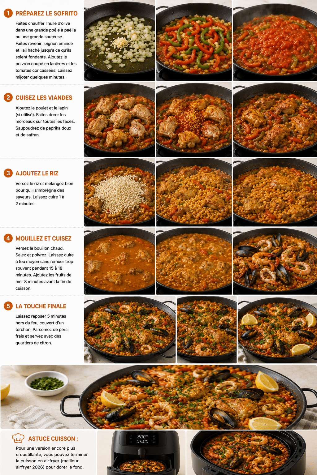 Le Guide de Préparation : Paëlla Espagnole Traditionnelle : le plat festif, coloré et parfumé qui sent bon l’Espagne Le Guide de Préparation : Paëlla Espagnole Traditionnelle : le plat festif, coloré et parfumé qui sent bon l’Espagne