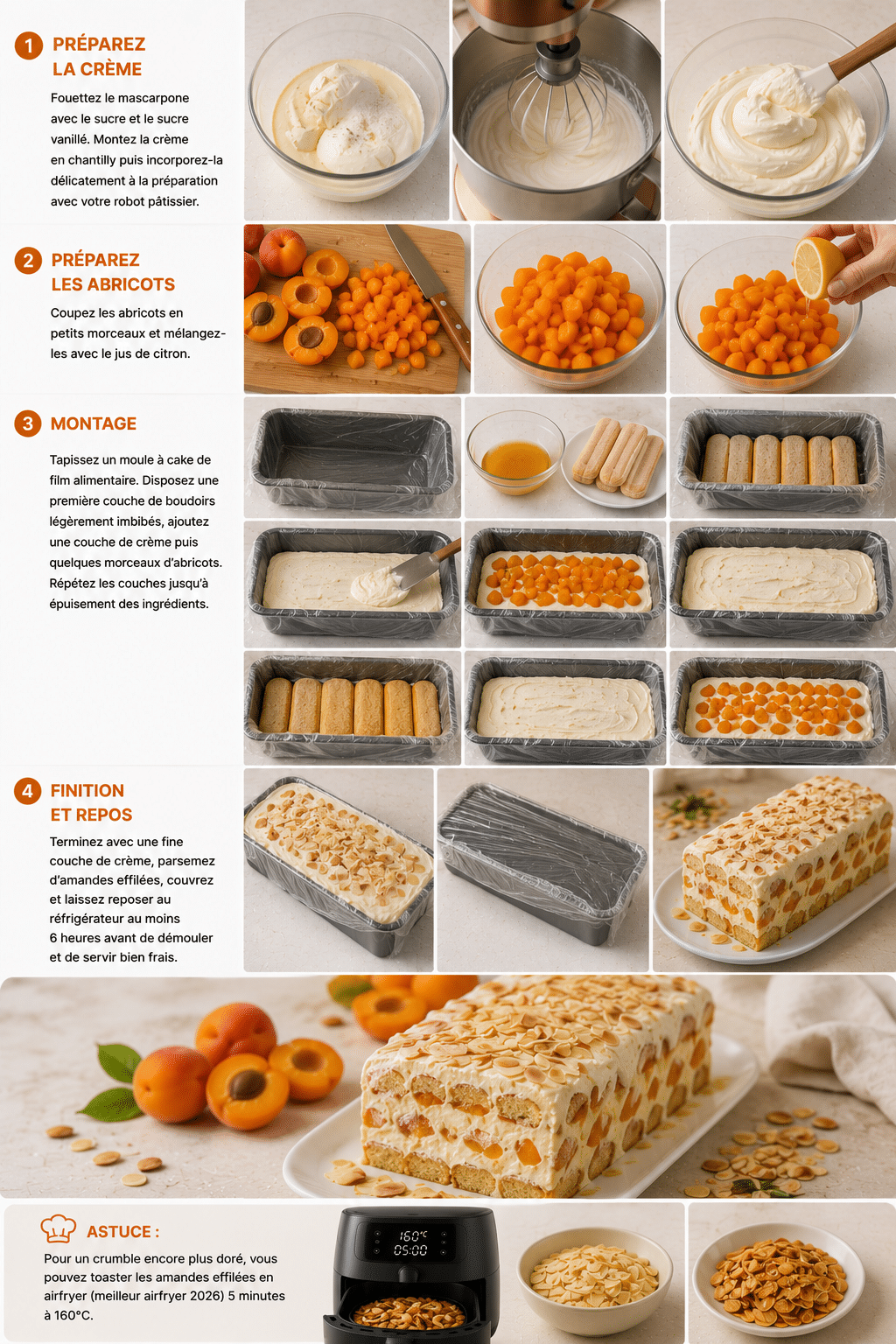Le Guide de Préparation : Terrine de Boudoirs aux Abricots : le dessert frais et fondant