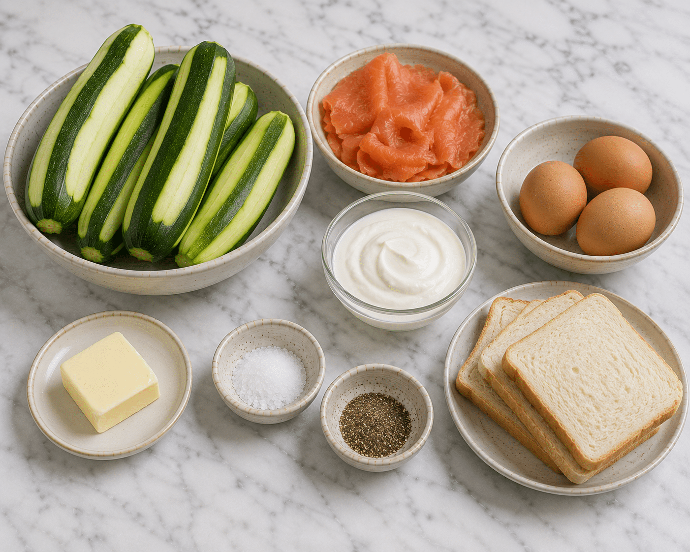 La Liste des Ingrédients : Terrine de Courgettes et Saumon Fumé : l’entrée légère, élégante et savoureuse de l’été