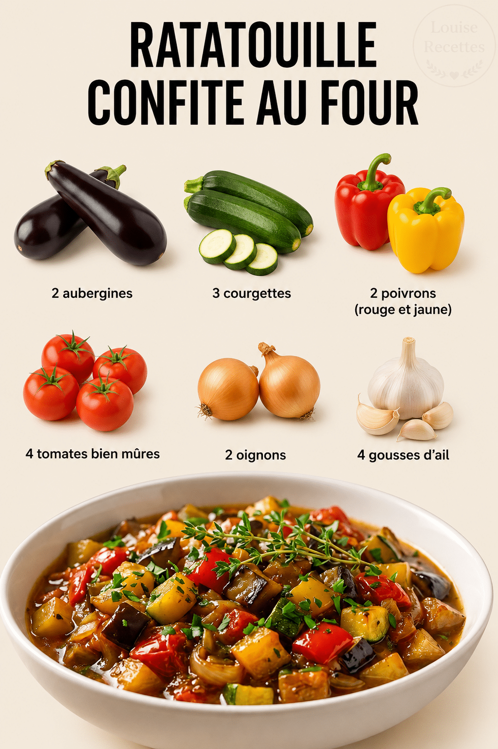 Ratatouille Confite au Four : la recette fondante