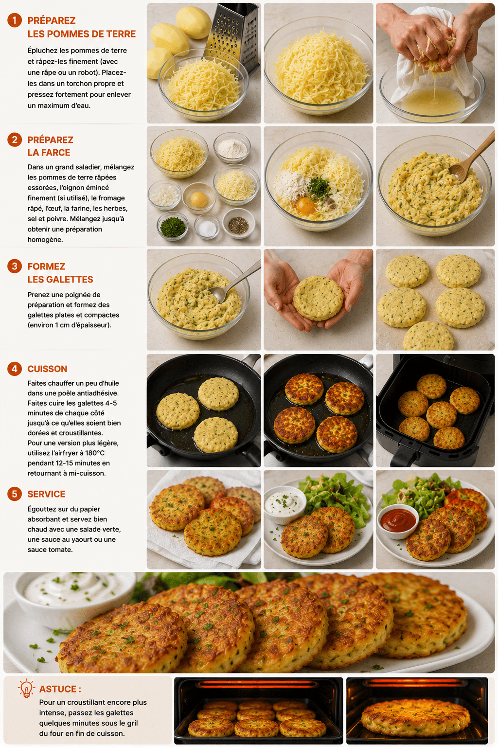 Le Guide de Préparation : Galettes de Pommes de Terre Croustillantes : la recette simple et irrésistible qui fait craquer tout le monde Le Guide de Préparation : Galettes de Pommes de Terre Croustillantes : la recette simple et irrésistible qui fait craquer tout le monde