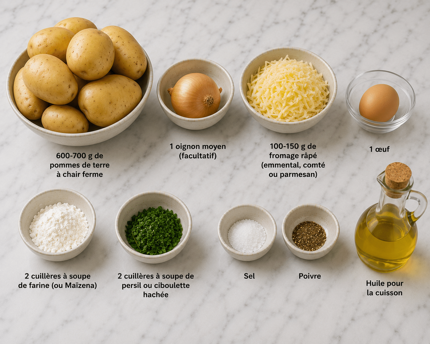 La Liste des Ingrédients : Galettes de Pommes de Terre Croustillantes : la recette simple et irrésistible qui fait craquer tout le monde