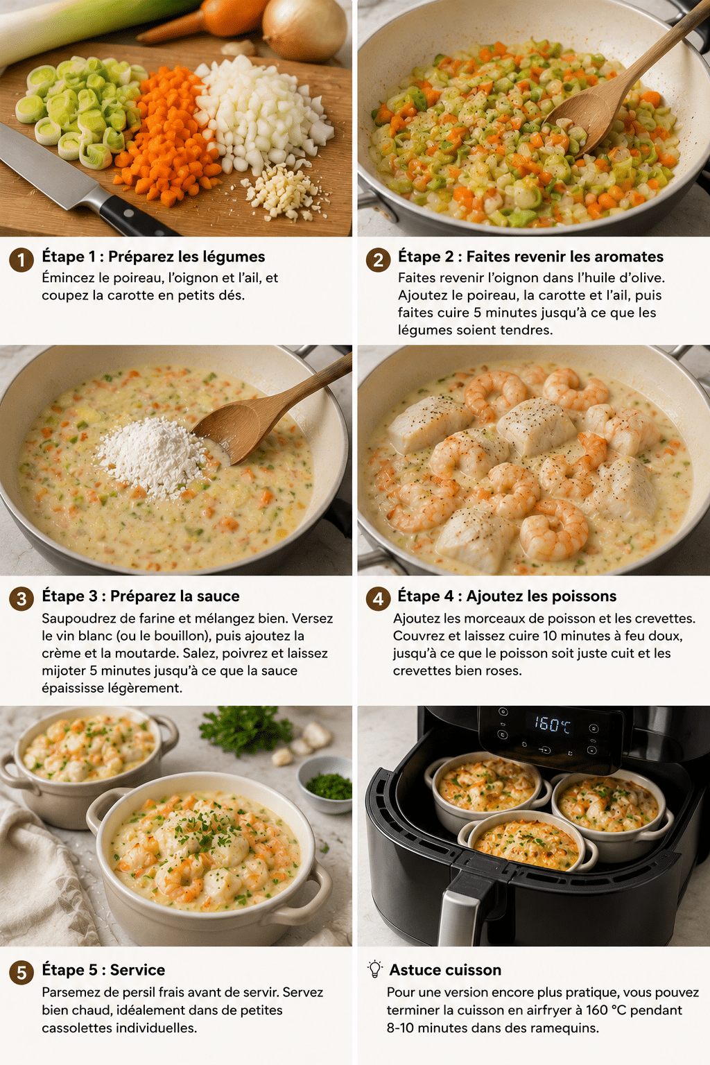 Le Guide de Préparation : Cassolette de Poissons : la version crémeuse, fondante et ultra savoureuse Le Guide de Préparation : Cassolette de Poissons : la version crémeuse, fondante et ultra savoureuse