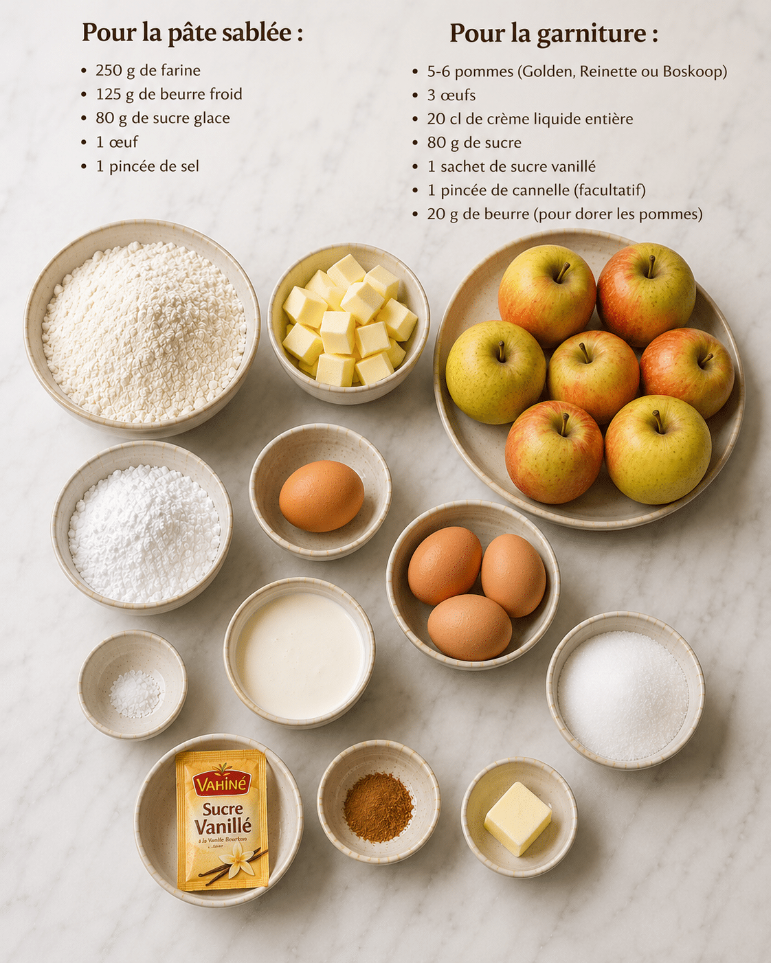 La Liste des Ingrédients : Tarte Alsacienne aux Pommes : le grand classique croustillant et fondant