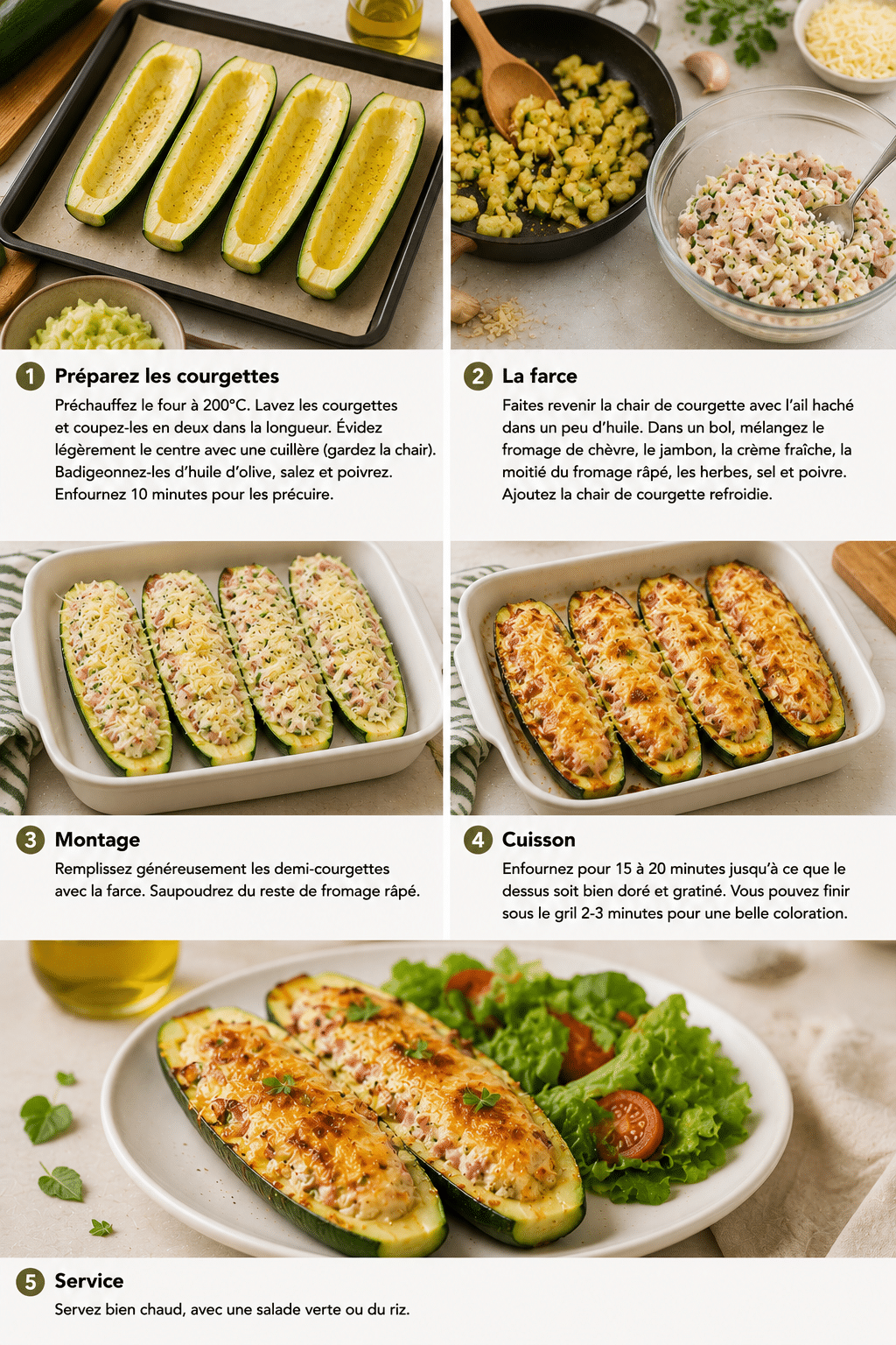Le Guide de Préparation : Courgettes Gratinées au Chèvre et au Jambon : le plat fondant, savoureux Le Guide de Préparation : Courgettes Gratinées au Chèvre et au Jambon : le plat fondant, savoureux