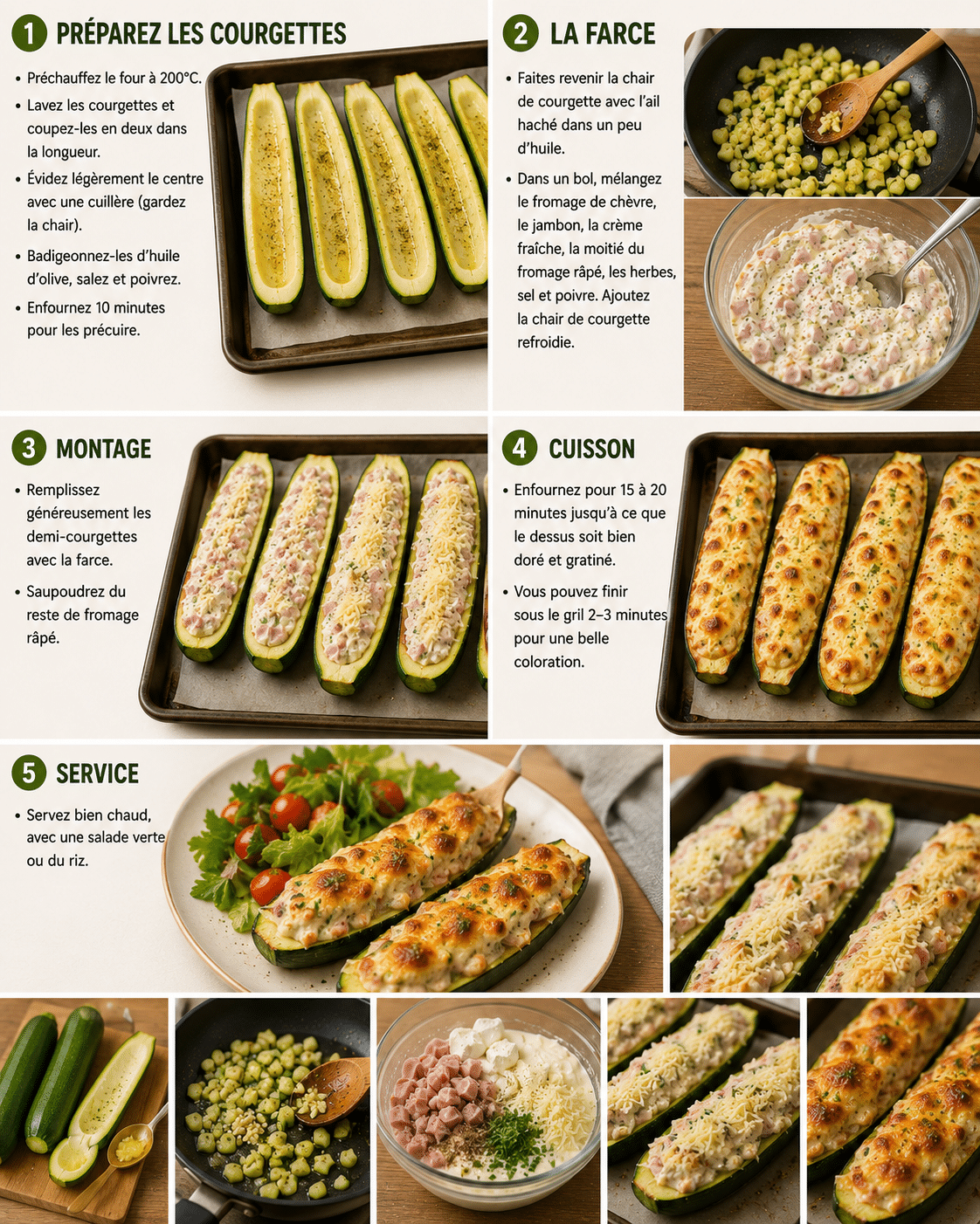Le Guide de Préparation : Courgettes Gratinées au Chèvre et au Jambon : le plat fondant, savoureux et ultra simple
