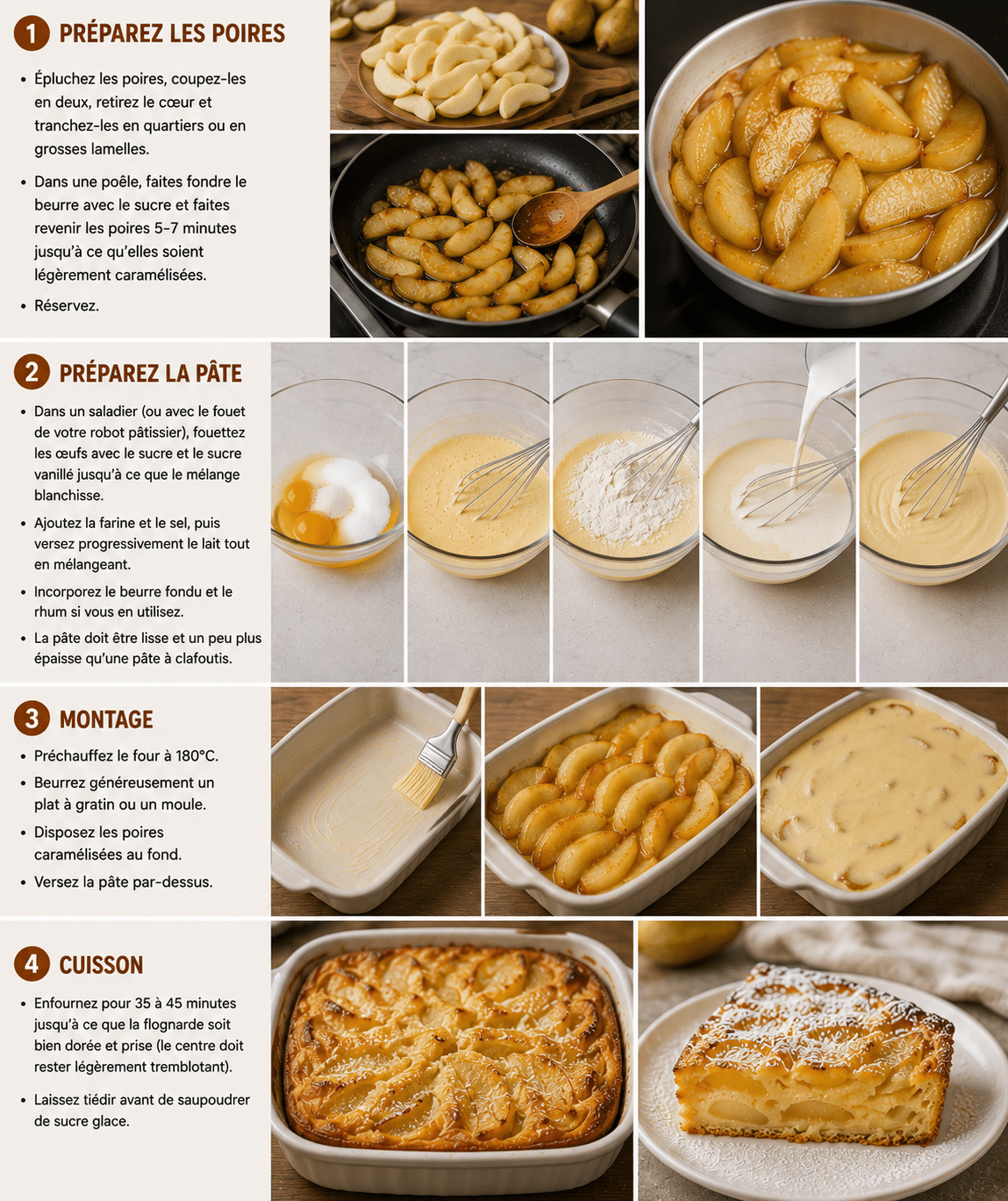 Le Guide de Préparation : Flognarde Auvergnate aux Poires : le dessert rustique