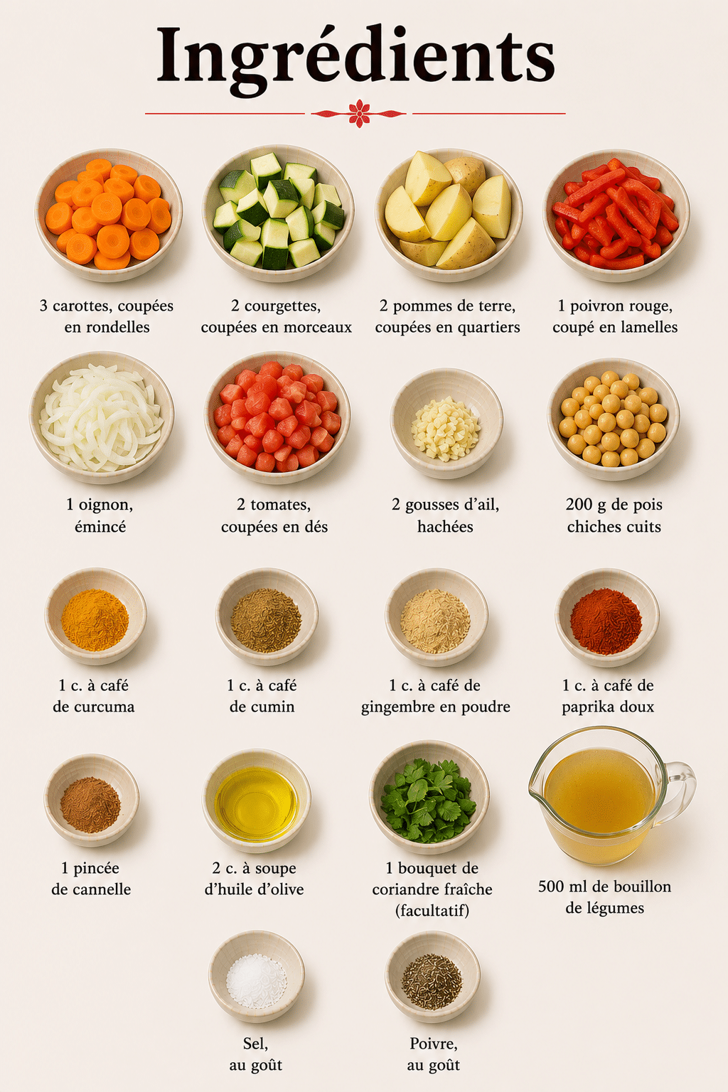 La Liste des Ingrédients : Tajine de Légumes : le plat coloré, parfumé et réconfortant de tous les jours