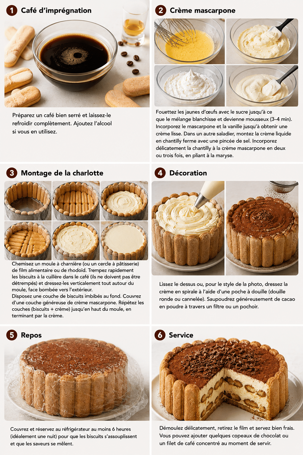 Le Guide de Préparation : Charlotte Tiramisu Style : l’élégante charlotte revisité façon tiramisu sans cuisson