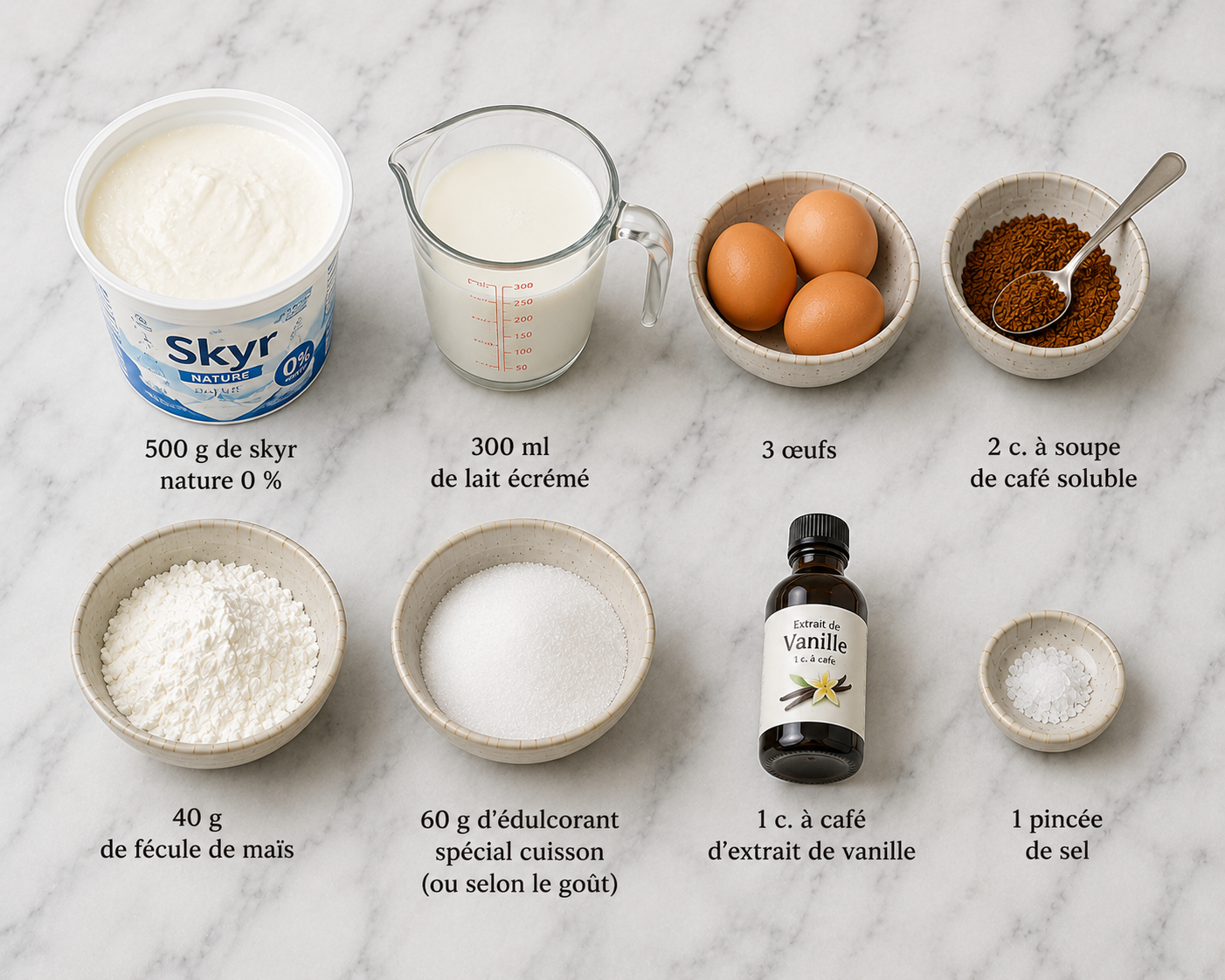 La Liste des Ingrédients : Flan au Café Léger 0 SP : le dessert onctueux, parfumé et sans culpabilité