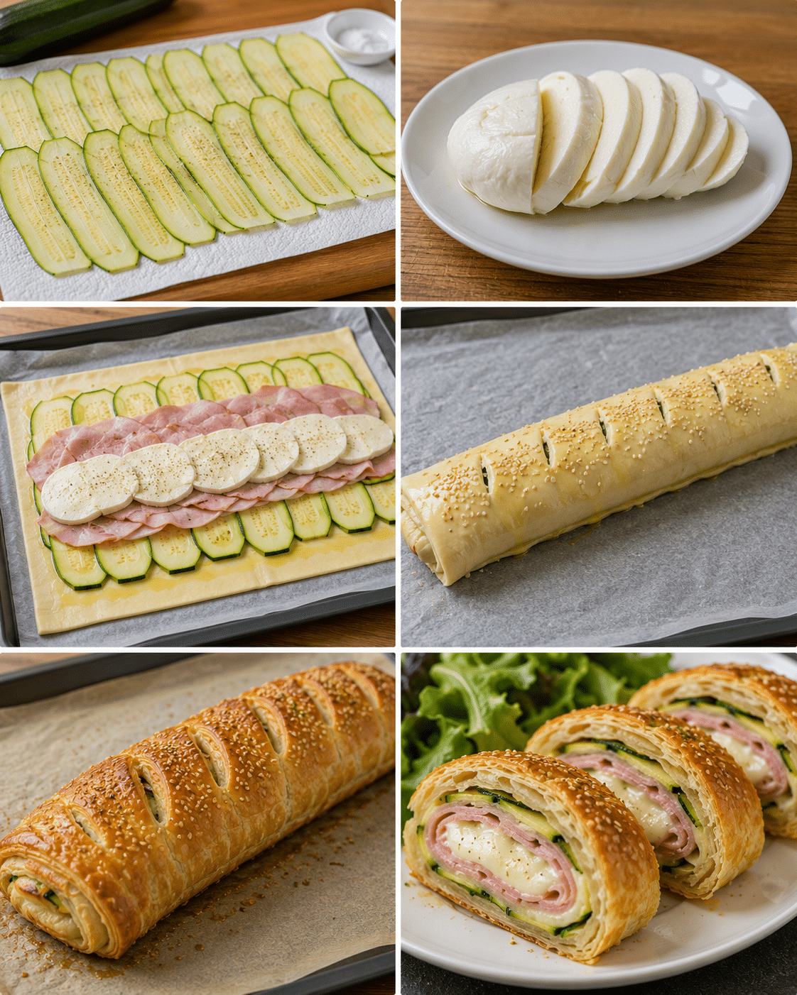 Le Guide de Préparation : Feuilleté de Courgettes à la Mozzarella et au Jambon : croustillant, fondant et ultra savoureux