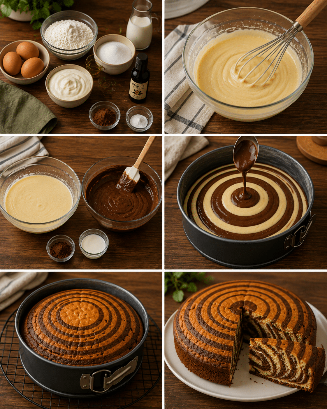 Le Guide de Préparation : Zebra Cake Maison : le gâteau zébré facile, moelleux et visuellement bluffant