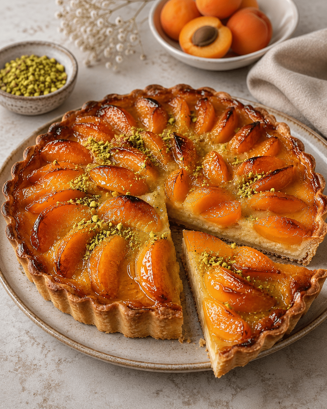 Tarte aux Abricots, Amandes et Pistaches : le dessert estival