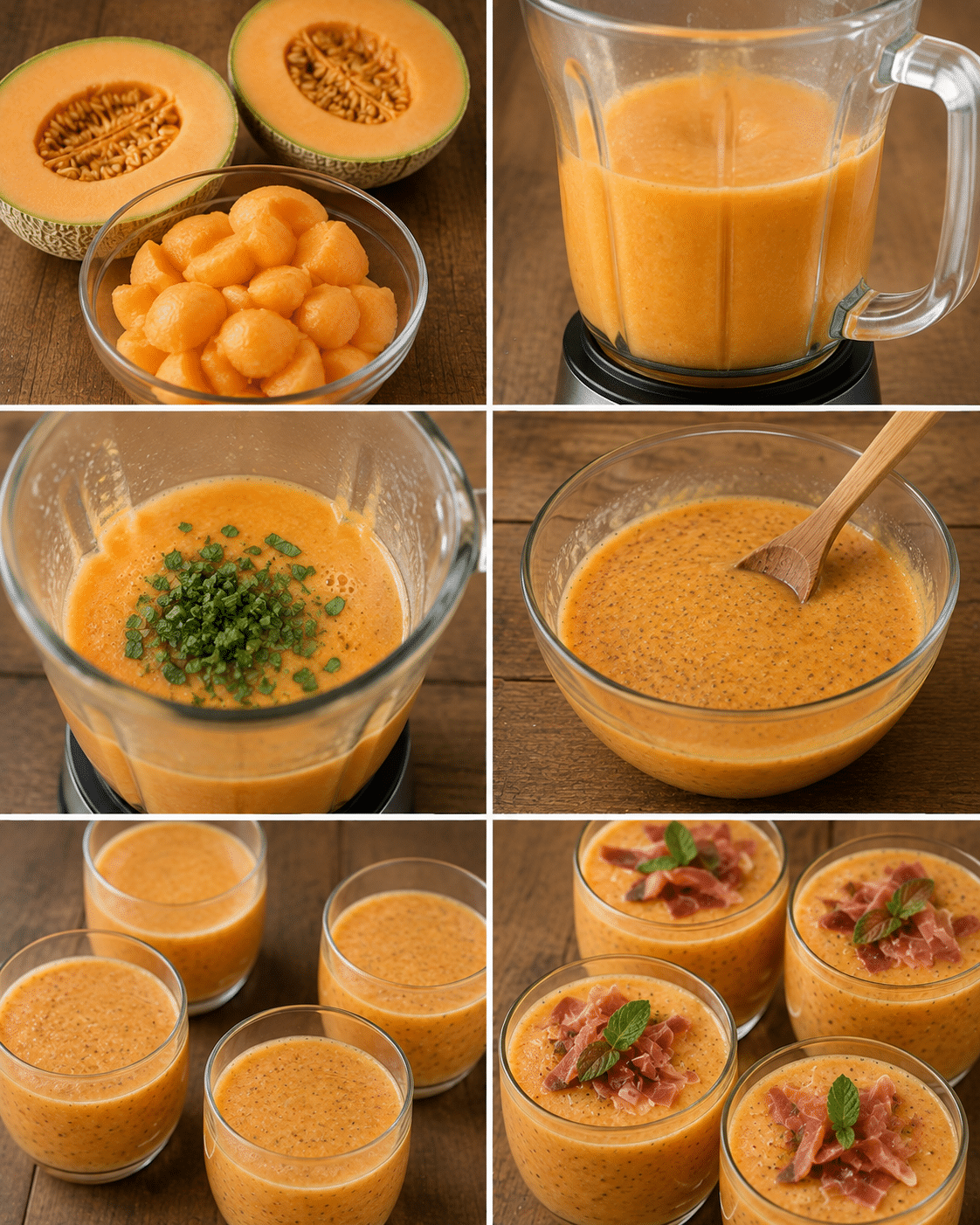 Soupe Froide au Melon, Jambon Fumé et Menthe : la fraîcheur élégante de l’été