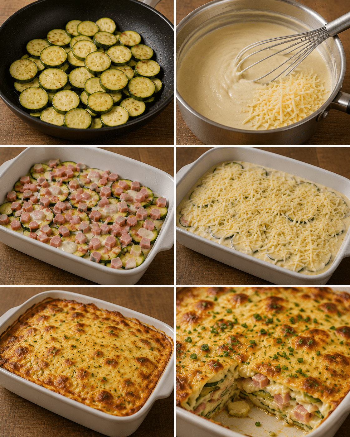 Gratin de Courgettes au Jambon et à la Crème Gratin de Courgettes au Jambon et à la Crème