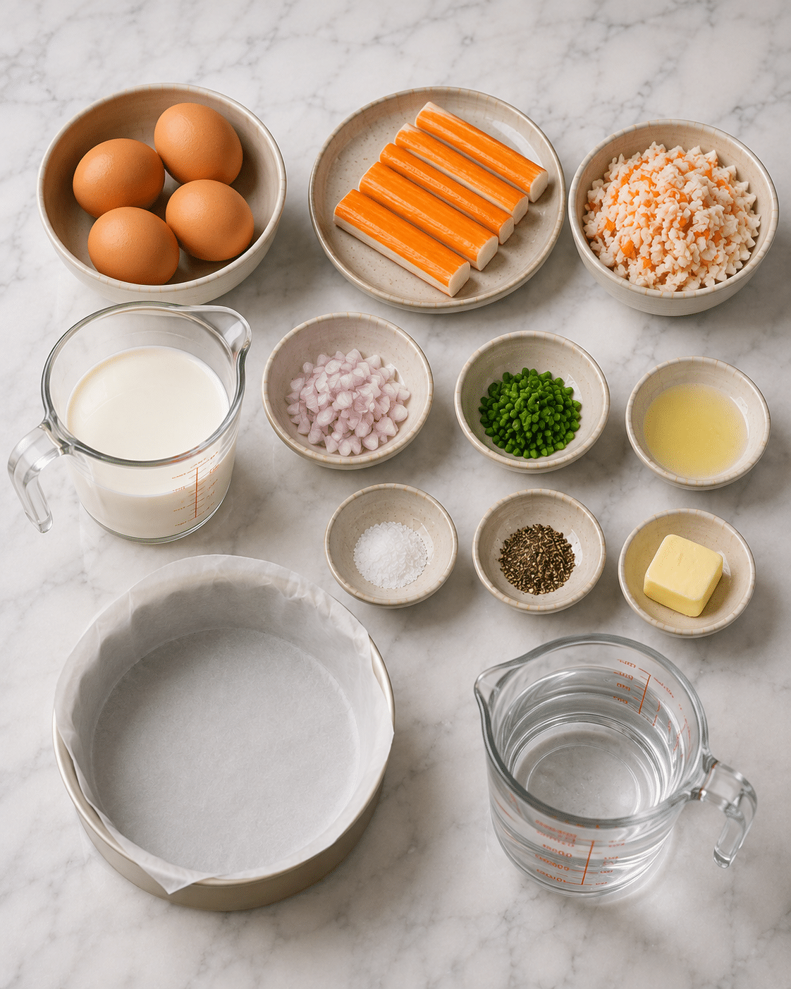 La Liste des Ingrédients : Terrine de Surimi Façon Cake Moelleux : la terrine fraîche, légère et savoureuse
