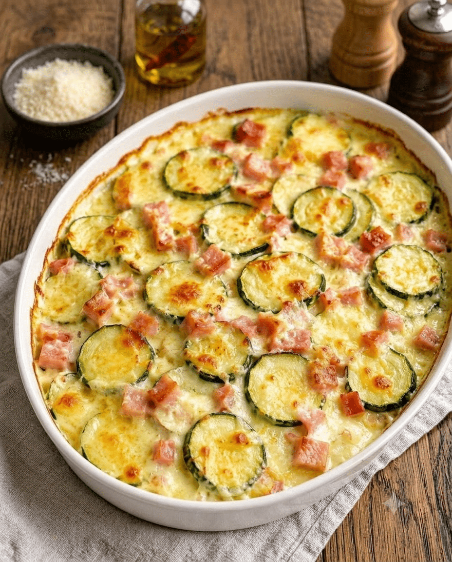 Gratin de Courgettes au Jambon et à la Crème : le plat ultra-fondant et gratiné de l’été