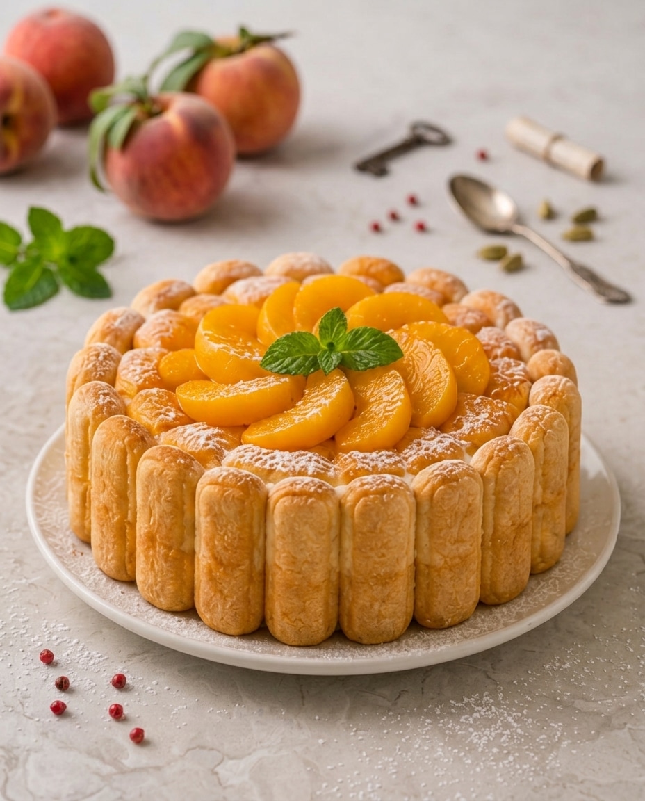 Charlotte Fondante aux Pêches et Flan Vanillé : le dessert frais