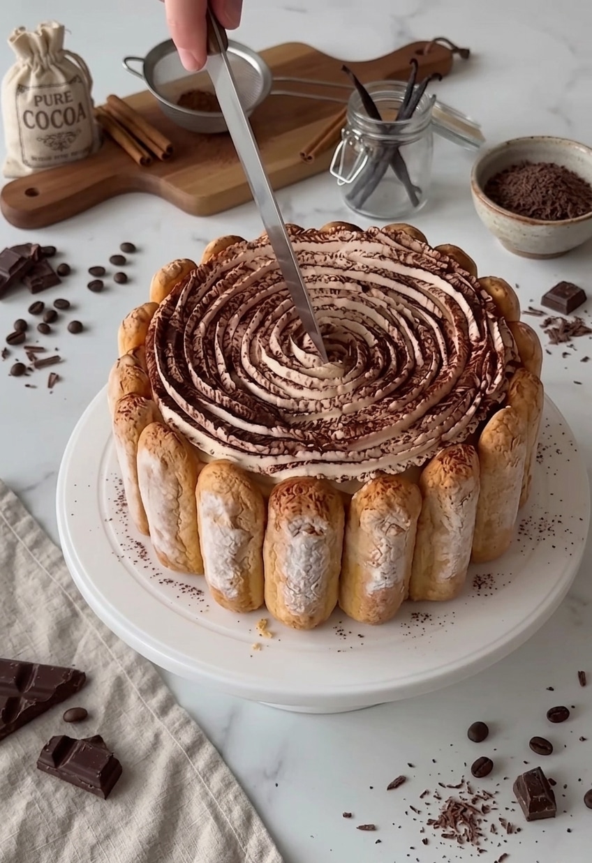 Charlotte Tiramisu Style : l’élégante charlotte revisité
