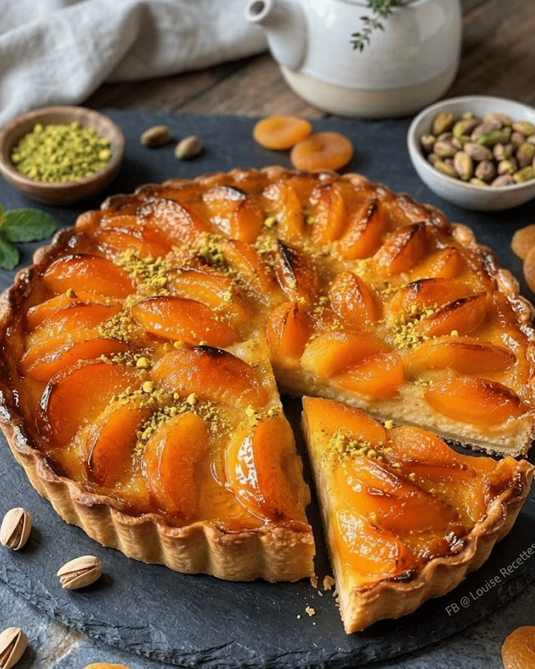 Tarte aux Abricots, Amandes et Pistaches