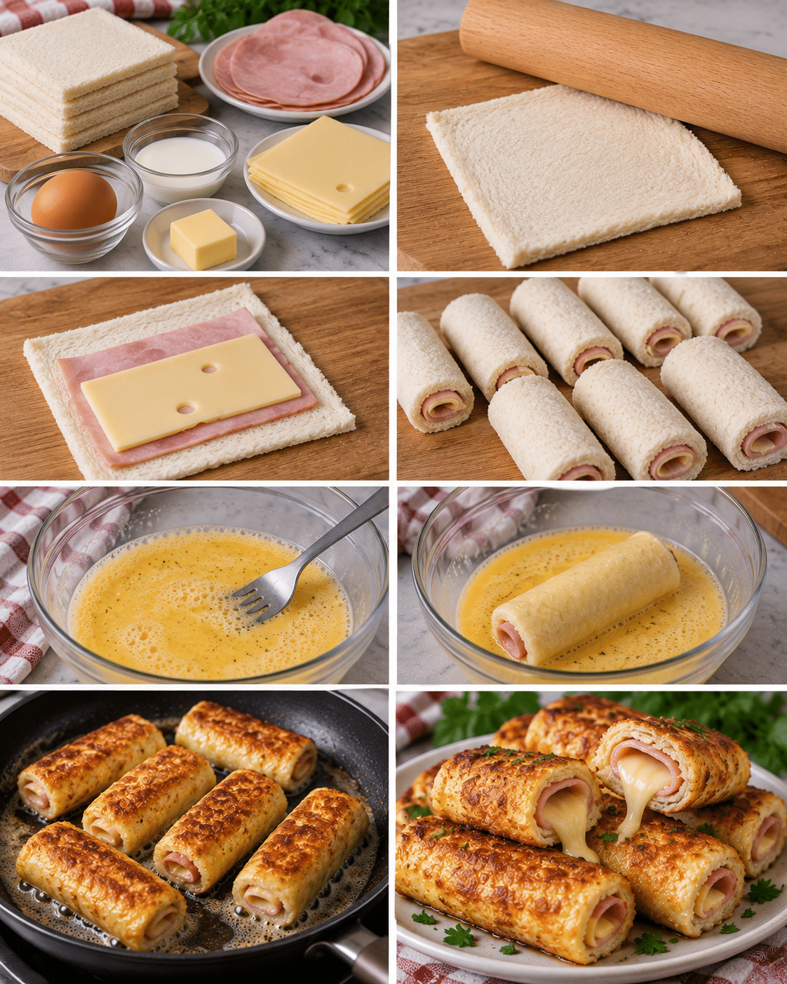 Le Guide de Préparation : Rouleaux de Pain de Mie au Jambon et au Fromage : une recette croustillante et fondante