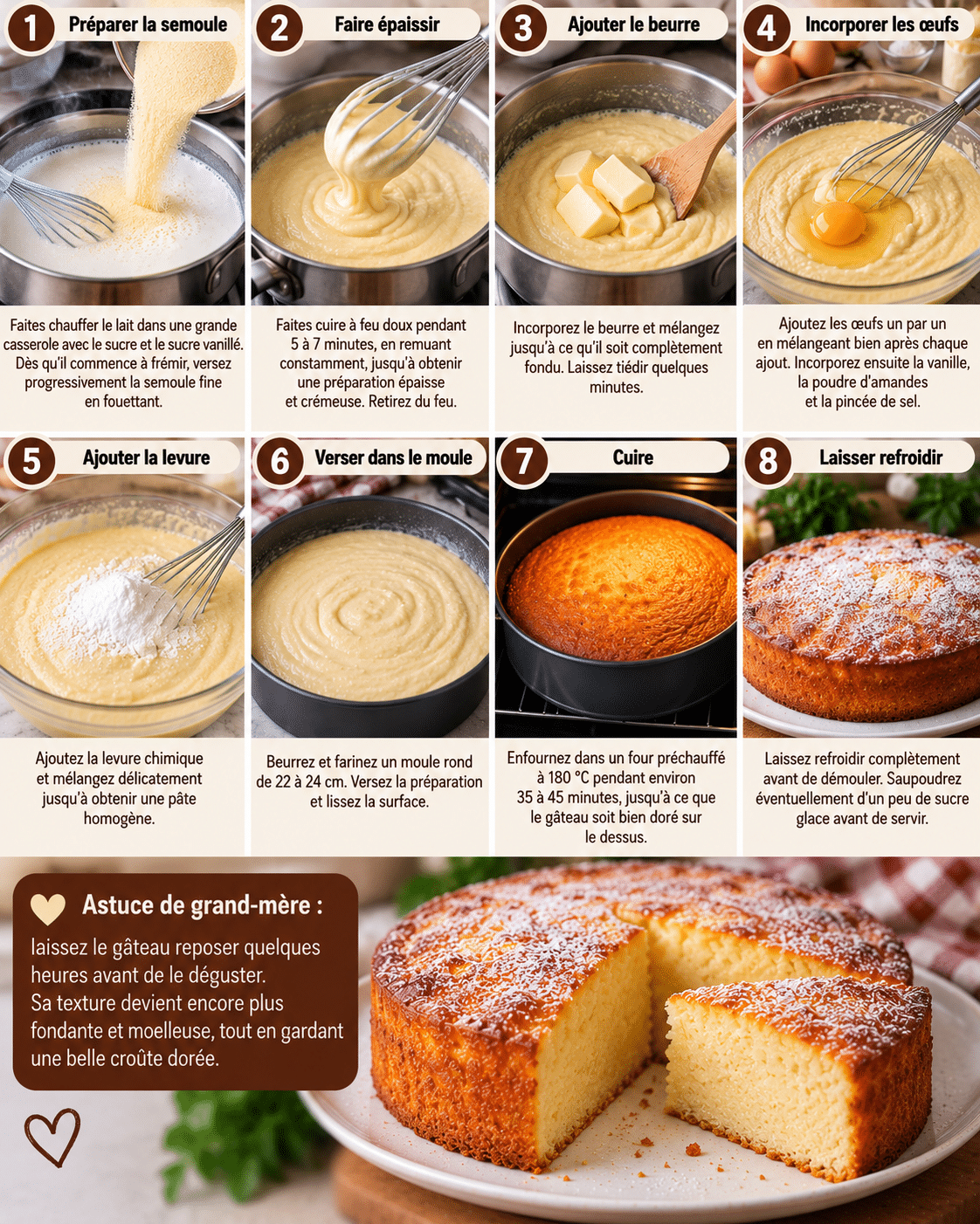 Le Guide de Préparation : Gâteau Basque à la Semoule Fondant de Grand-Mère : Moelleux, Fondant et Doré