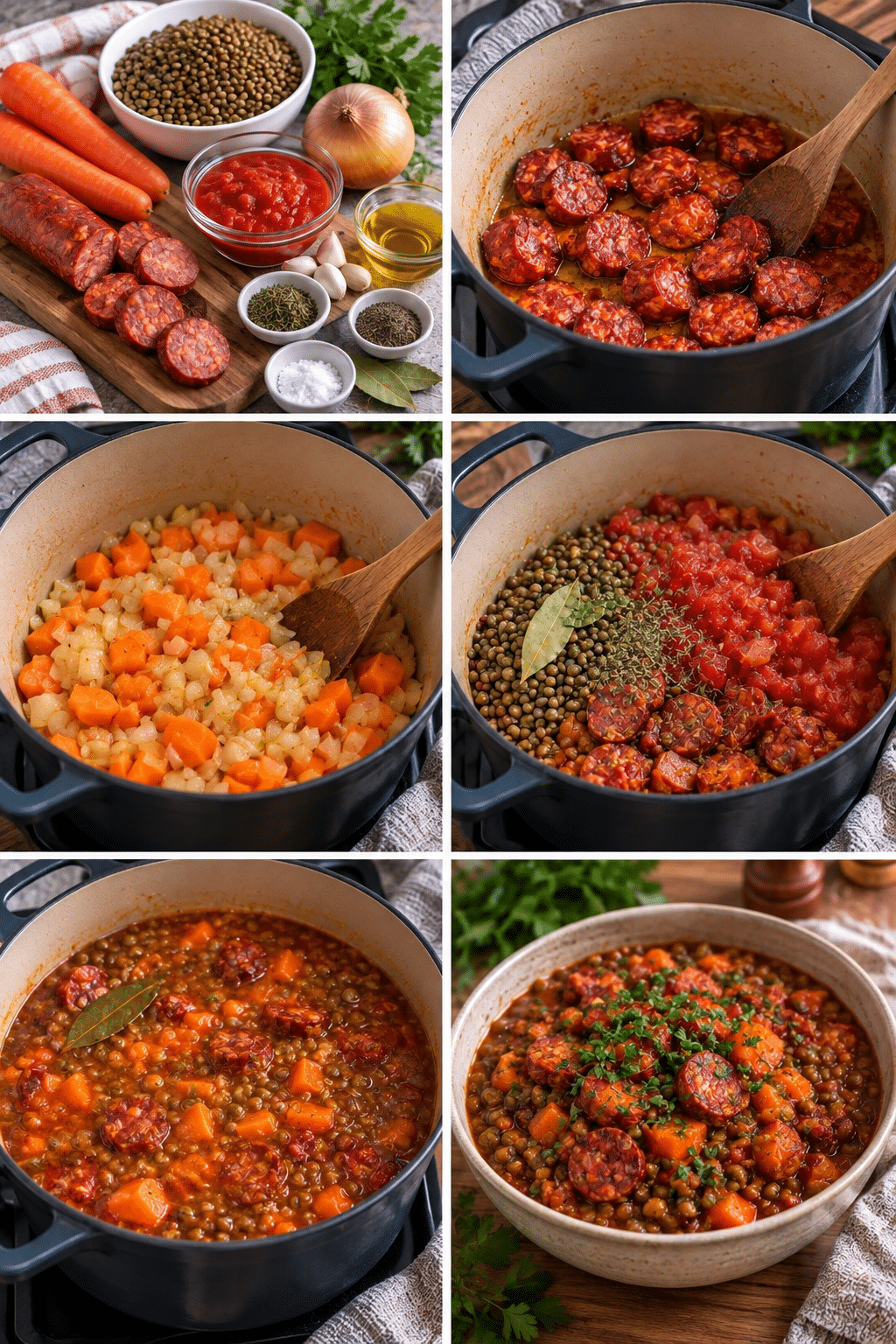 Le Guide de Préparation : Lentilles à l’Espagnole au Chorizo : Un Plat Mijoté Généreux et Parfumé
