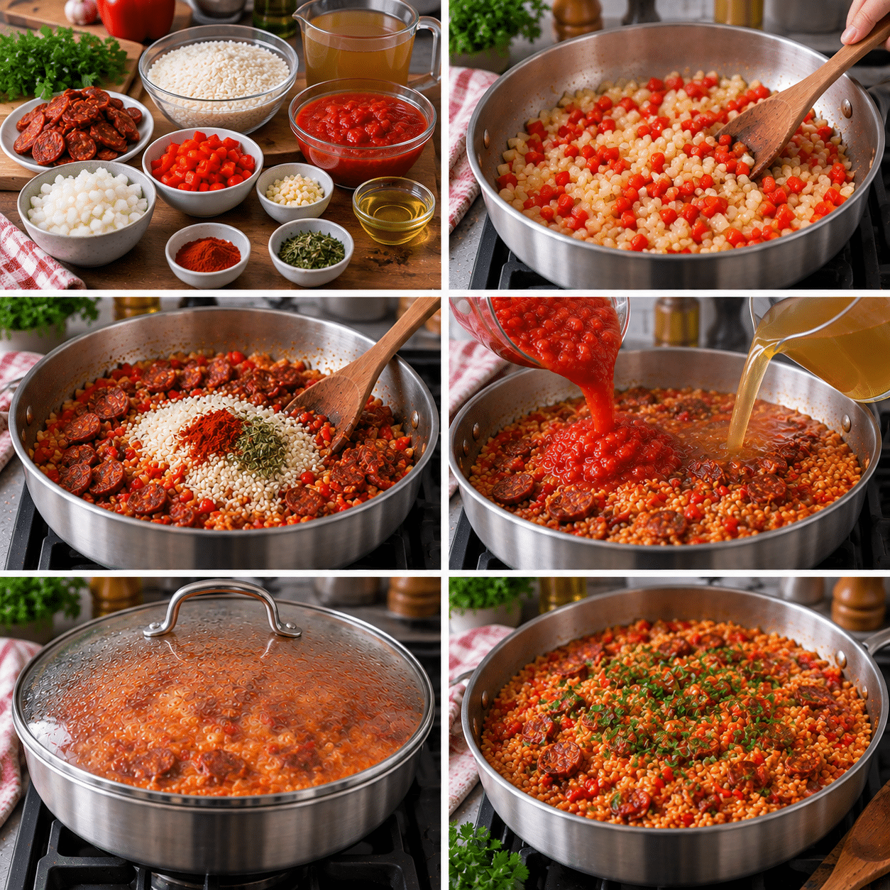 Guide de Préparation : Riz au chorizo et à la tomate : recette facile, parfumée et généreuse