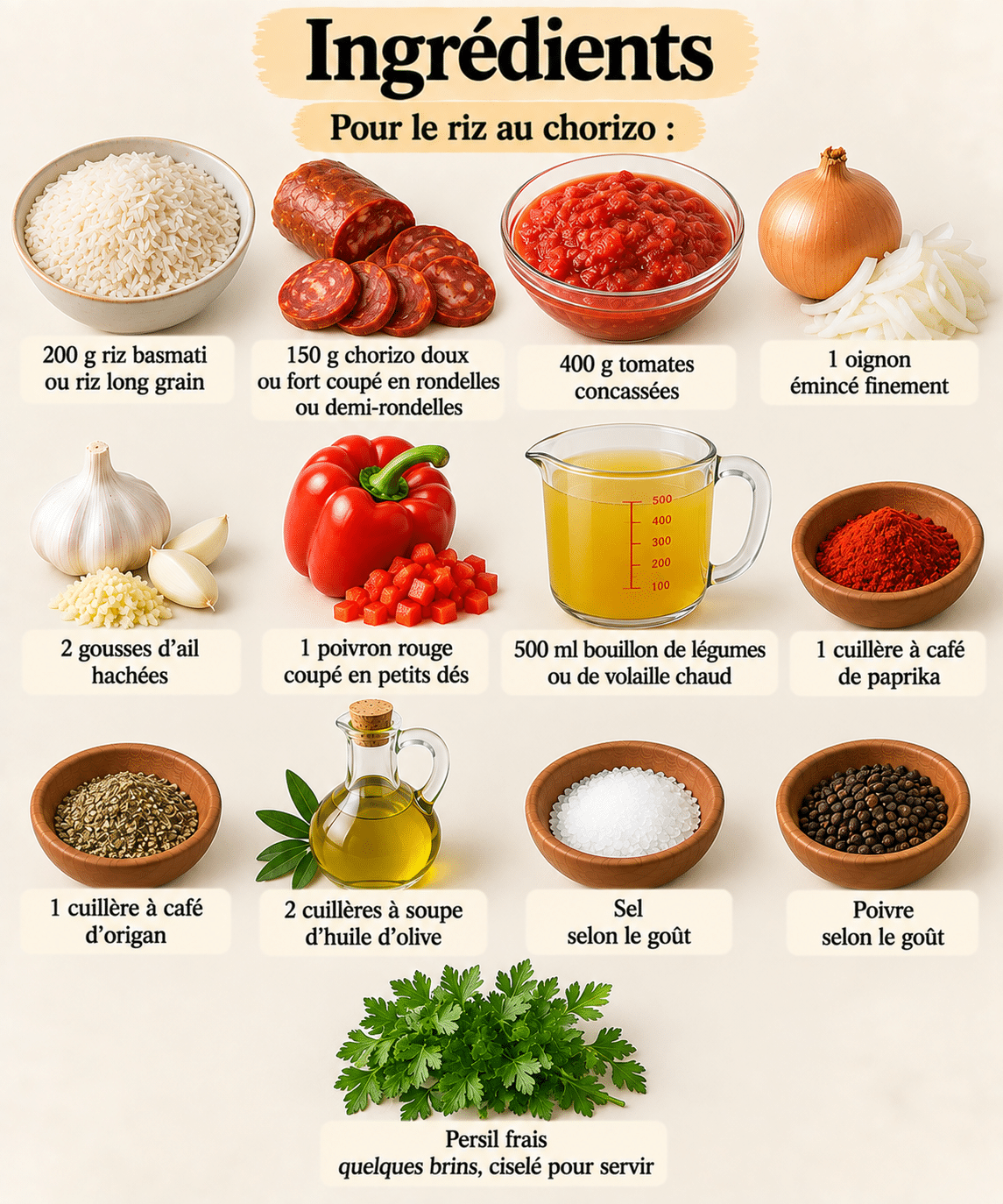 La Liste des Ingrédients : Riz au chorizo et à la tomate : recette facile, parfumée et généreuse