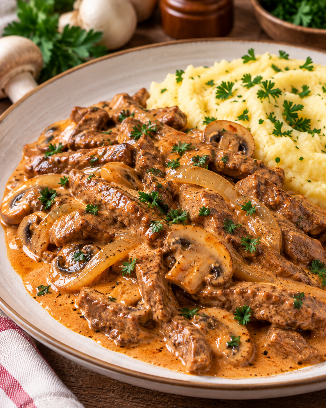 Bœuf Stroganov à la Crème et au Paprika