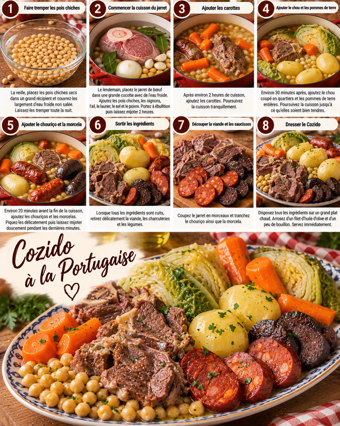 Guide de Préparation : Cozido à Portuguesa traditionnel : le grand plat familial portugais généreux et réconfortant