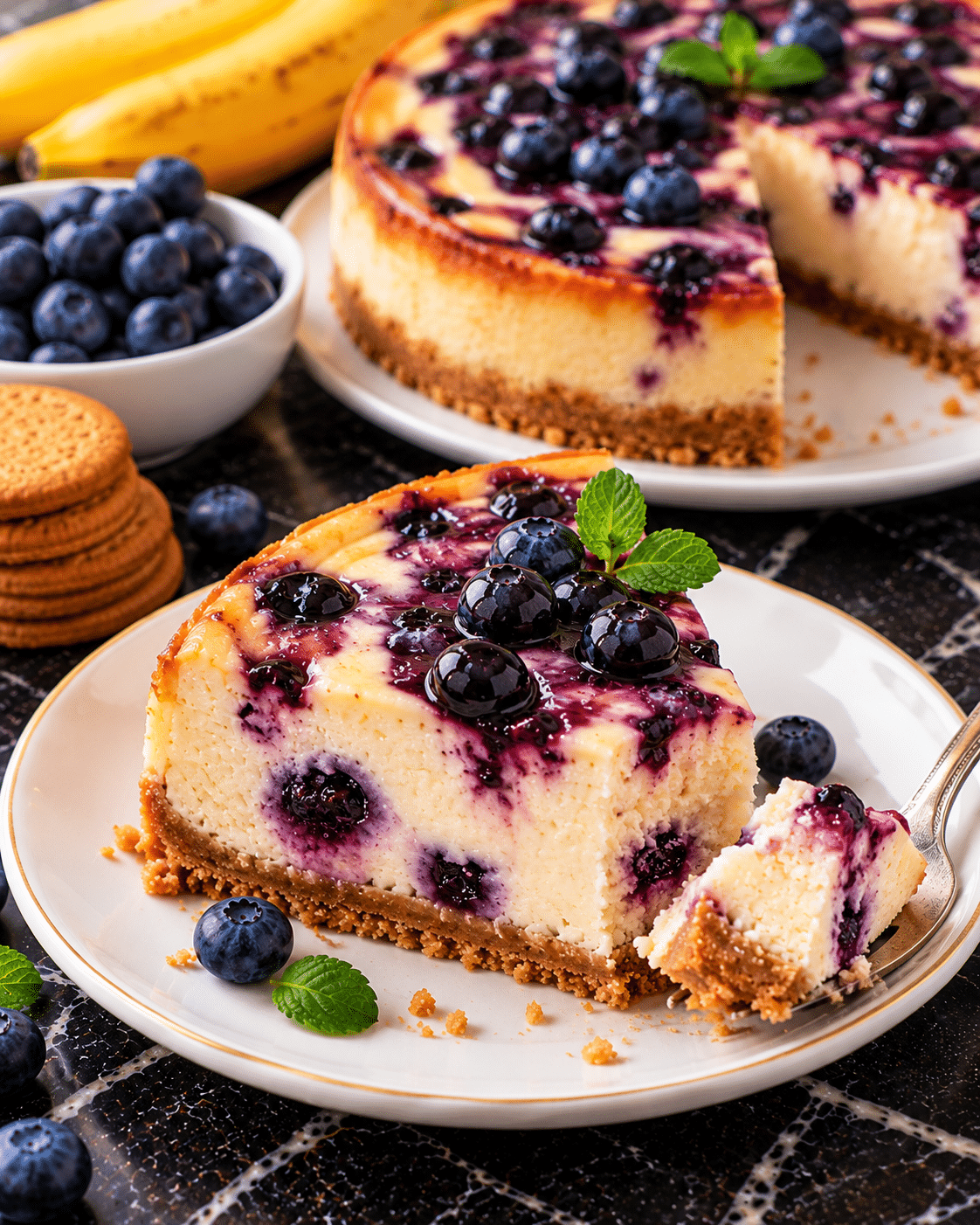 Cheesecake Léger aux Myrtilles et à la Banane : un dessert fruité, fondant et facile