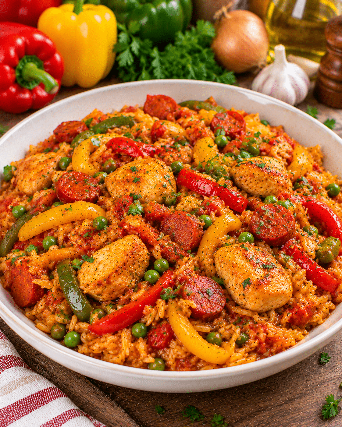 Riz à l’Espagnole au Poulet et aux Poivrons