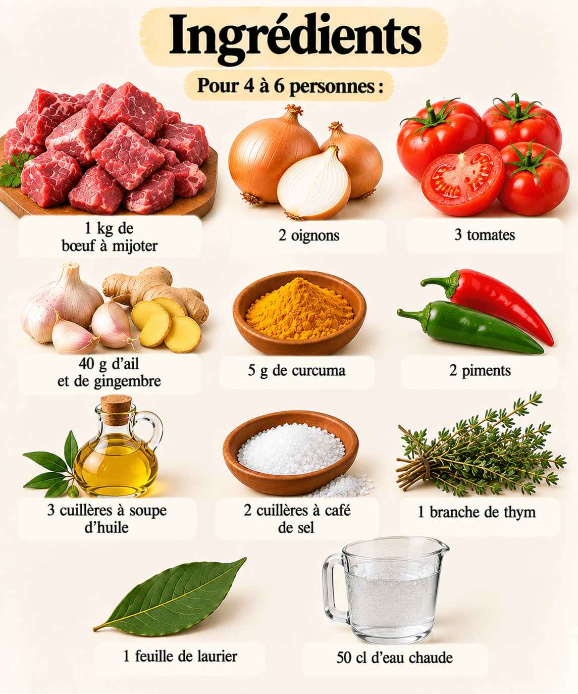 La Liste des Ingrédients : Cari bœuf réunionnais, parfum d’île : une recette mijotée et généreuse