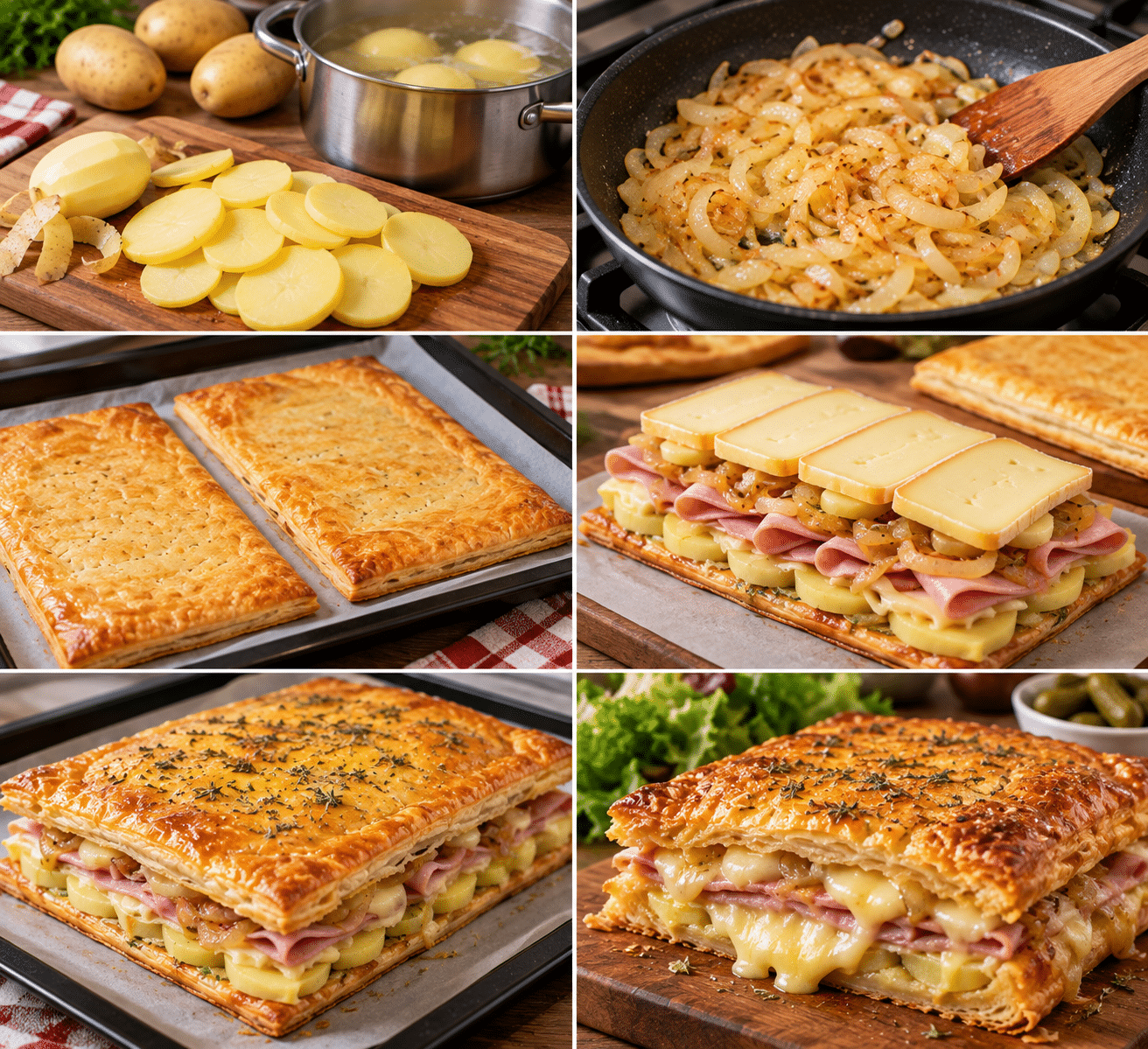 Millefeuille salé façon raclette :