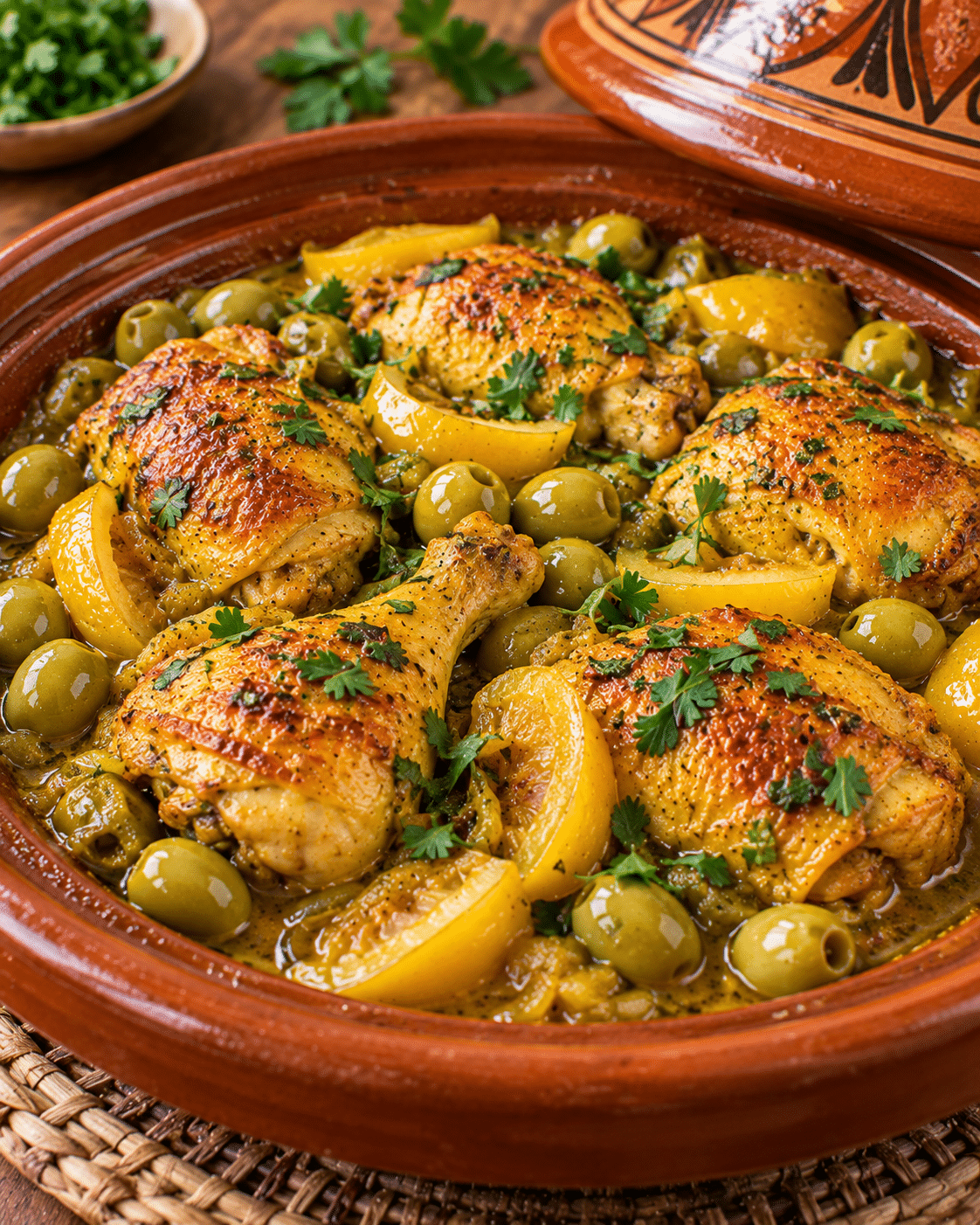 Tajine de poulet aux citrons confits