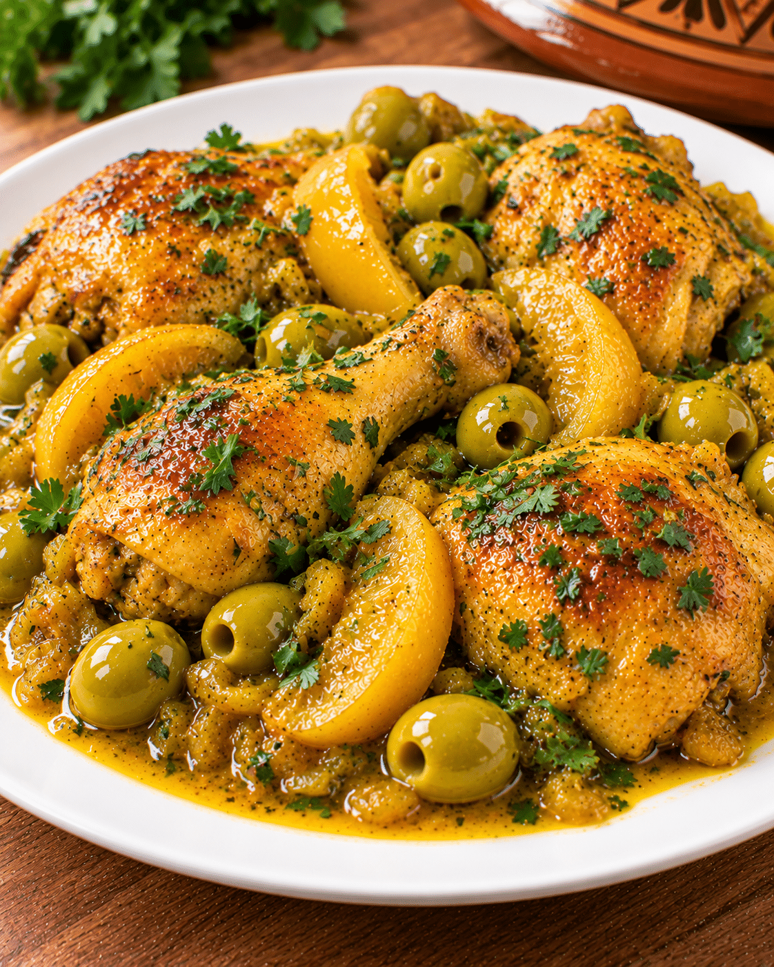 Tajine de poulet aux citrons confits : un plat marocain parfumé et fondant