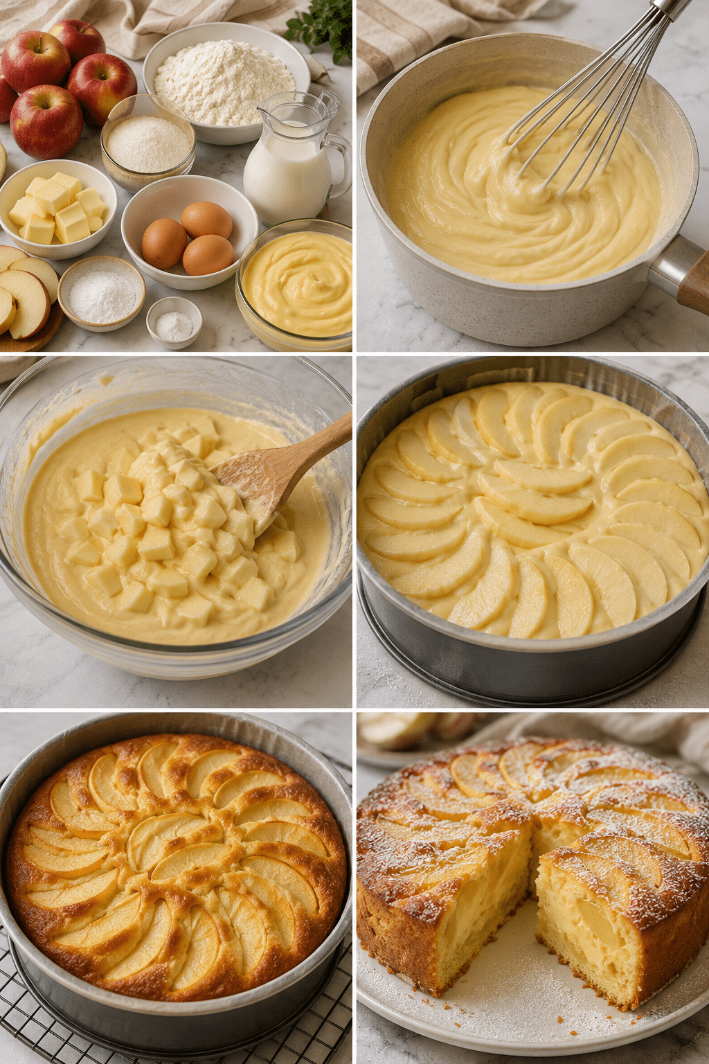 Le Guide de Préparation : Gâteau Pommes et Crème Pâtissière : une recette fondante, crémeuse et facile Le Guide de Préparation : Gâteau Pommes et Crème Pâtissière : une recette fondante, crémeuse et facile