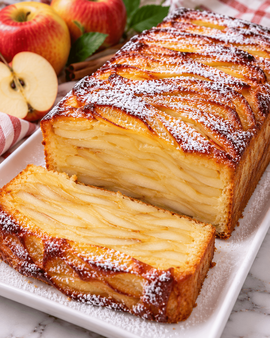 Tarte aux pommes « Invisible » : fondante, légère et pleine de fines couches de pommes