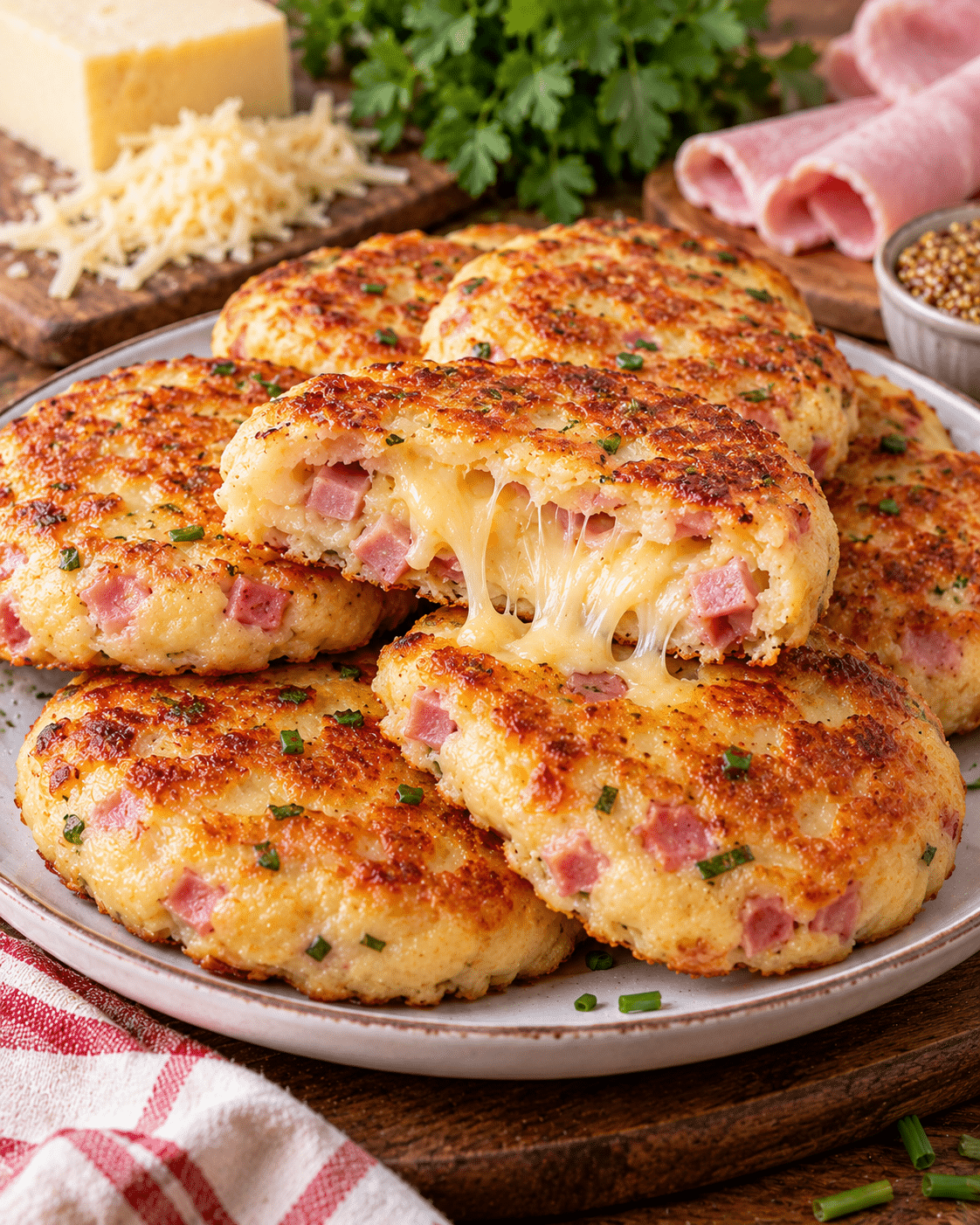 Galettes moelleuses jambon fromage
