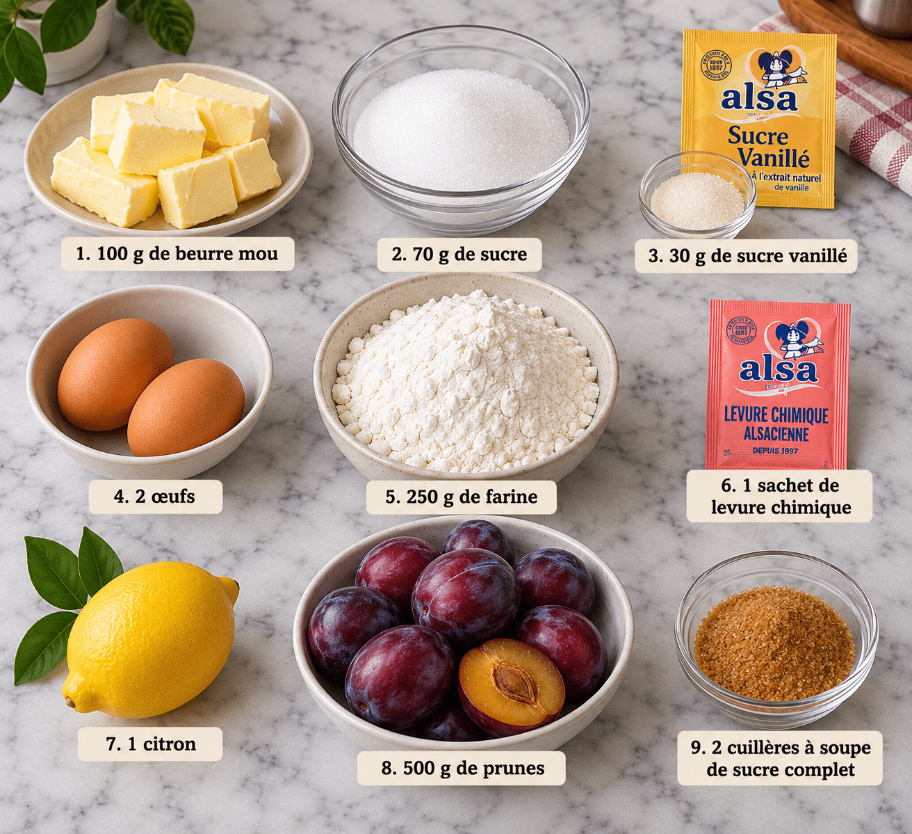 La Liste des Ingrédients : Cake Moelleux aux Prunes : une recette fruitée, fondante et facile