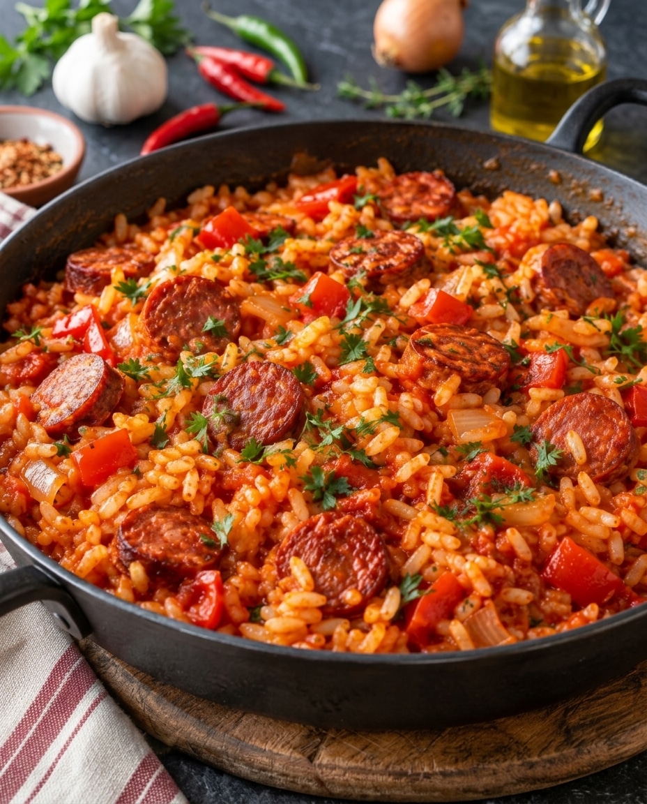 Riz au chorizo et à la tomate : recette facile