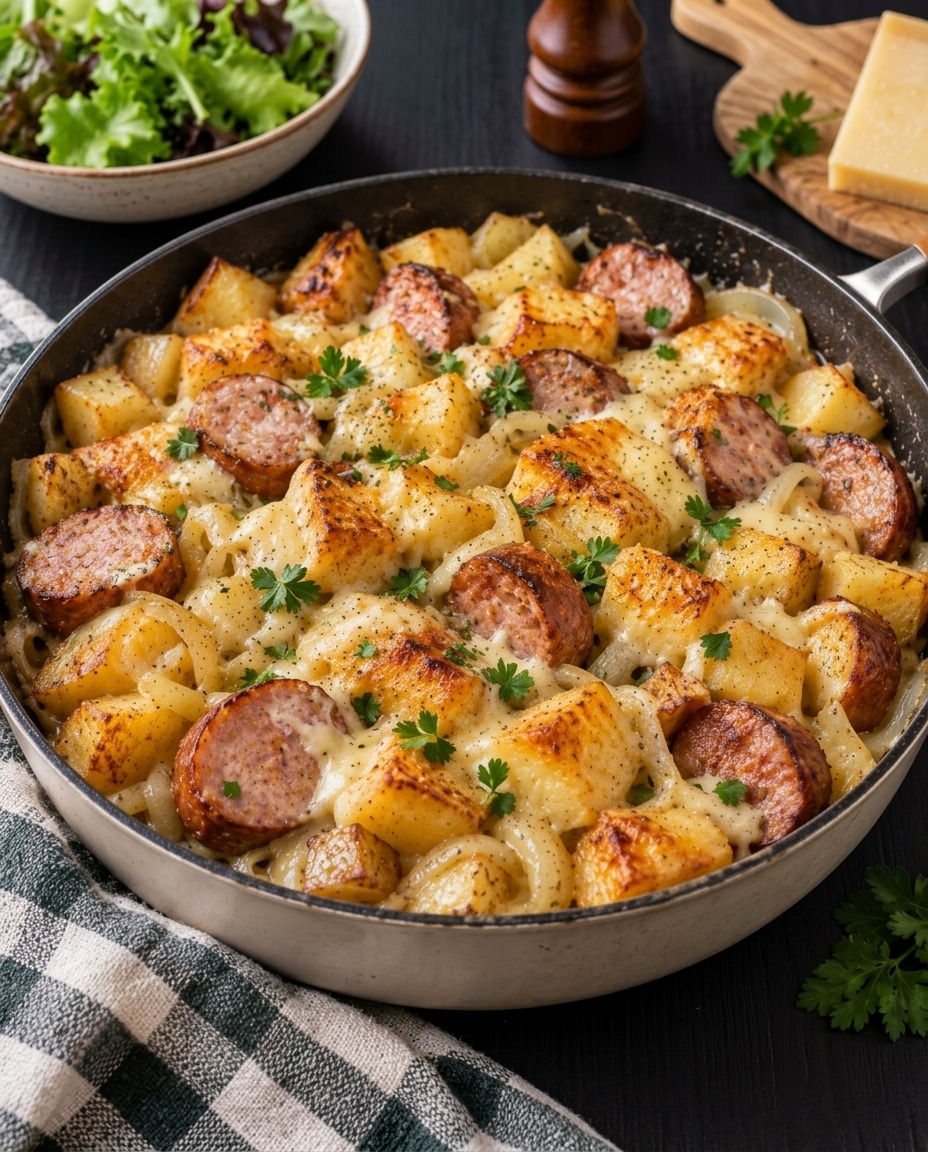 Poêlée Franc-Comtoise aux Pommes de Terre et Saucisses : Fondante, Crémeuse et Réconfortante