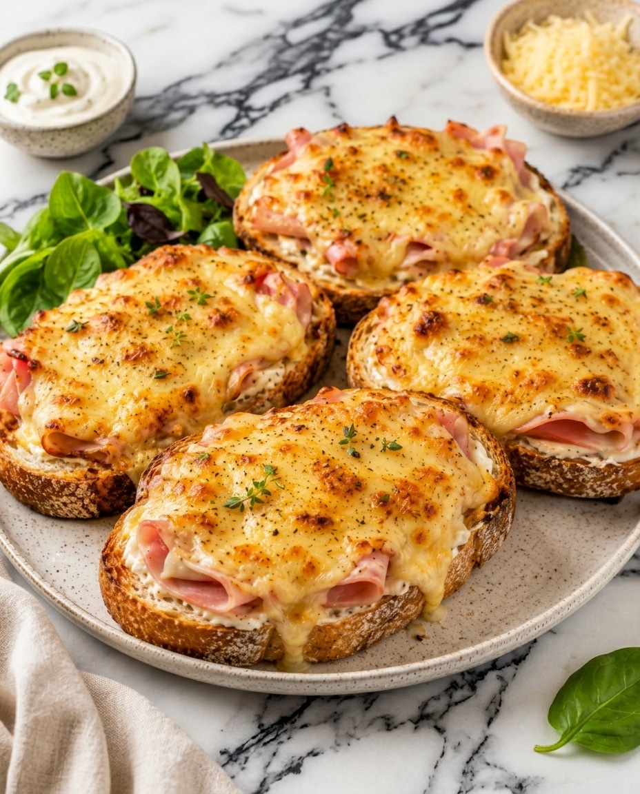 Tartines Gratinées au Jambon et Fromage